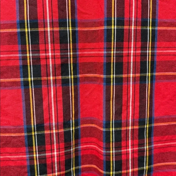 J. Crew Tartan Plaid Ruffle Popover Poplin Blouse Preppy Holiday Red Medium - Picture 11 of 11